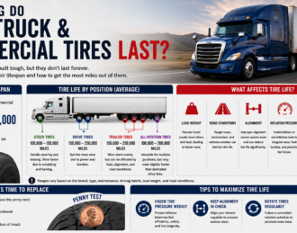infographic on semi truck tire longevity